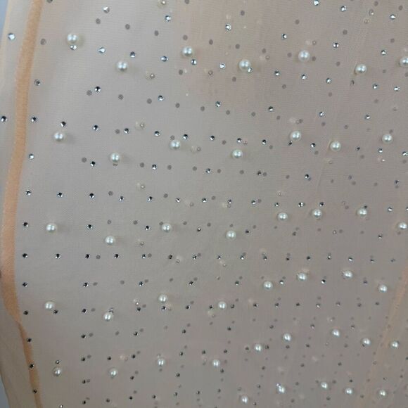 Louatui Women's Mesh Pearl Cover Up See Through Long Sleeve Dress Summer Swimwea - Picture 9 of 11